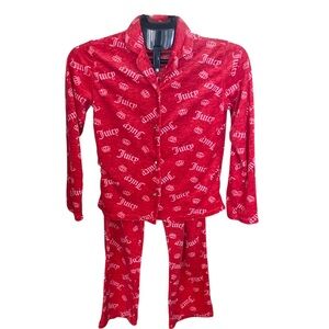 Juicy Couture Red Velvet Kids Pajamas Size 10/12